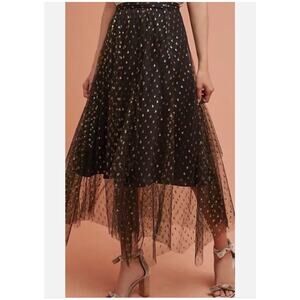 ANTHROPOLOGIE SKIRT ZELDA METALLIC TULLE BY EVA FRANCO WOMEN SIZE 6/MEDIUM